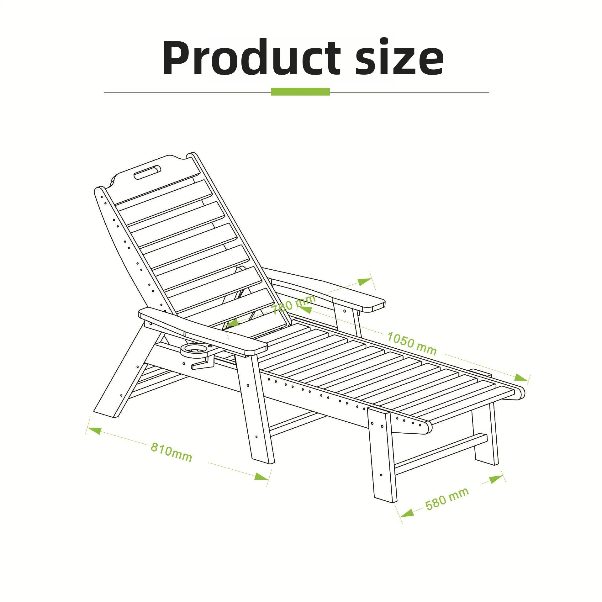 Modern HDPE Design Outdoor Recliner Chair Durable Portable Deck Chair for Patio Pool Courtyard or Villa with Aluminum Frame - Image 4
