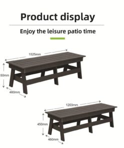 Alternative view of Contemporary Style HDPE Outdoor Dining Bench Contemporary Garden Chairs for Outdoor Use
