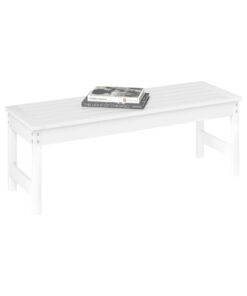 White Outdoor Garden  2-Person HDPE All-Weather Patio Bench Backless Slatted Seat Fade Rot Resistant for