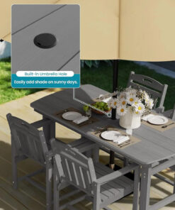 Modern Outdoor HDPE Dining Chair All-Weather Durable HDPE Furniture for Garden Poolside Backyard