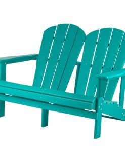 Modern Style HDPE Double Adirondack Chair Casual Beach Pool Balcony Furniture for Villa Courtyard Outdoor Garden & Park Sets