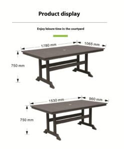 Alternative view of Durable HDPE Modern Design Outdoor Dining Table for Indoor and Outdoor Use As Outdoor Furniture