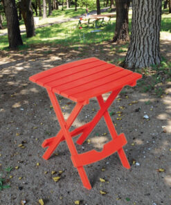 Alternative view of Red Quik-Fold Side Table Modern Design Foldable Outdoor Furniture HDPE Material One Size