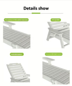 Alternative view of Modern HDPE Outdoor Lounger Sun Lounger for Park Pool or Courtyard Exterior Use Durable Design