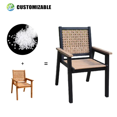 Heavy-Duty Outdoor Dining Chairs Set 2 Weather-Resistant HDPE Armchairs for Patio Garden Balcony Porch Lawns-for Hotels (Grey)