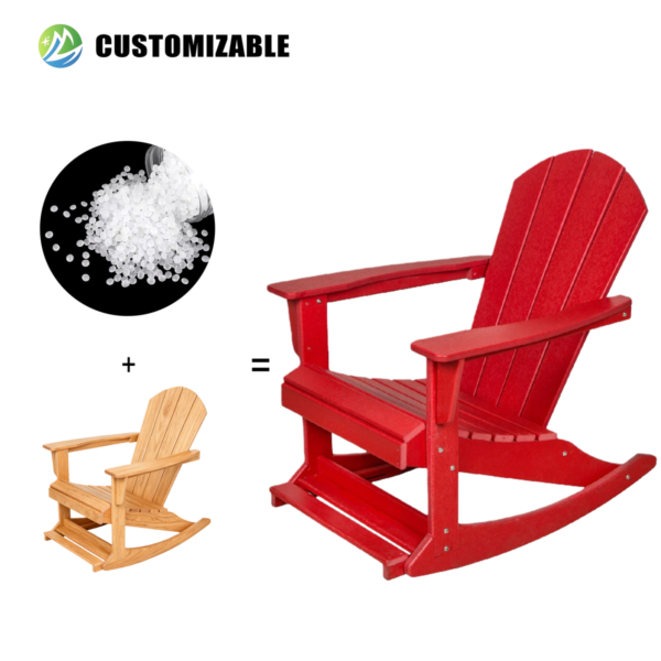 Adirondack Frog Park Recliner Outdoor Anti-Corrosion Waterproof Portable Leisure Chair HDPE Rocking Lazy Swimming Chair