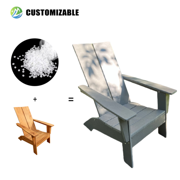 Modern Design HDPE Adirondack Chair Coffee Table for Garden Villa Pool American Style Frog Chair