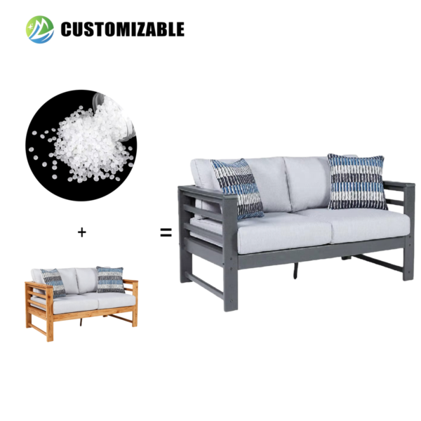 Modern Style HDPE Gray Patio Dining Chair Made of HDPE for Courtyard Use