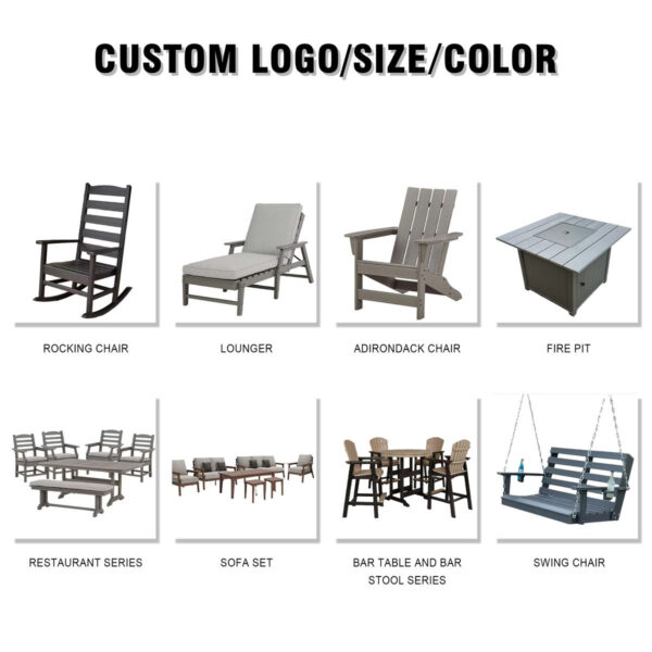 MEISEN Modern Outdoor HDPE Sofa Patio Open-air Balcony Waterproof UV Resistant Hotel B&B Garden Lounge Chair Furniture