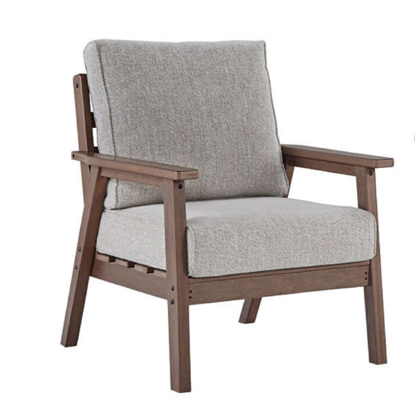 HDPE Outdoor Material Wood Grain Lounge Chair Sofa Combination for Patio Garden Hotel Furniture Muebles Para La Casa