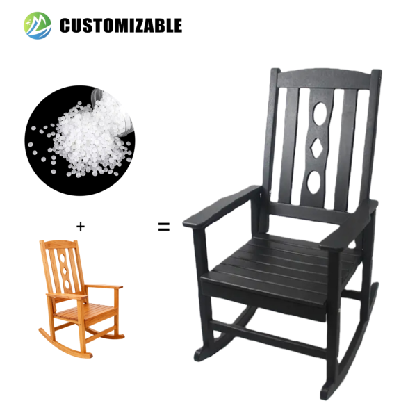 Comfortable Modern Style HDPE Rocking Chair for Home Leisure for Balcony Garden Use Outdoor Table for Adults