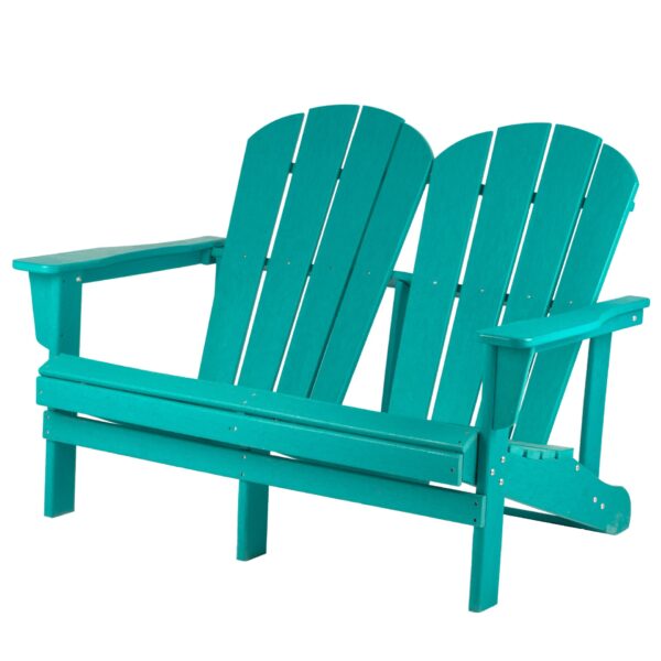 Modern Style HDPE Double Adirondack Chair Casual Beach Pool Balcony Furniture for Villa Courtyard Outdoor Garden & Park Sets