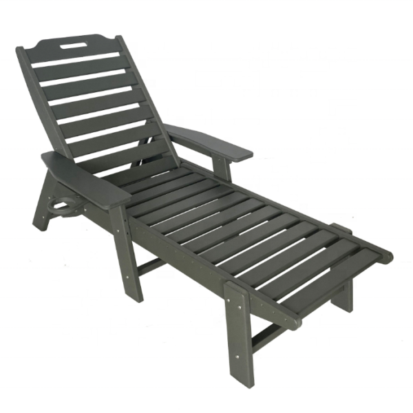 Modern HDPE Design Outdoor Recliner Chair Durable Portable Deck Chair for Patio Pool Courtyard or Villa with Aluminum Frame