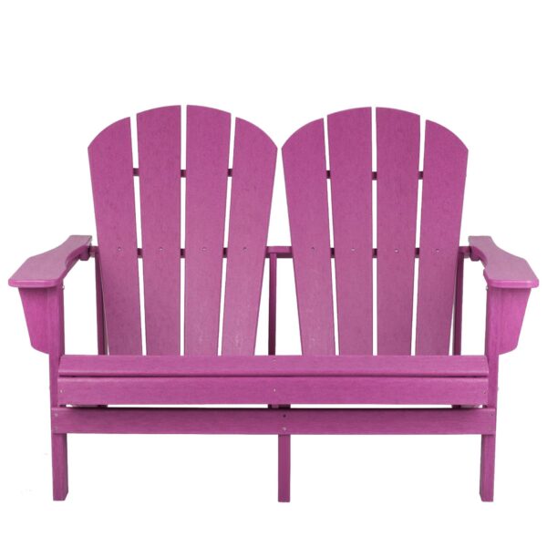 Modern Style HDPE Double Adirondack Chair Casual Beach Pool Balcony Furniture for Villa Courtyard Outdoor Garden & Park Sets