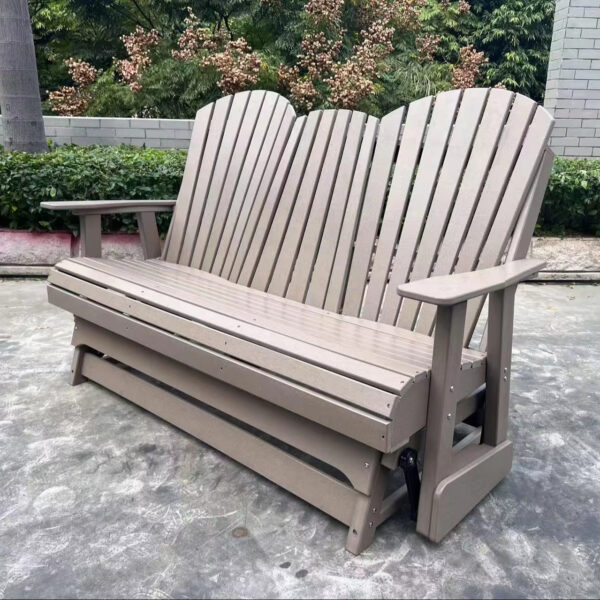Modern Style HDPE Adirondack Chair Casual Beach Pool Balcony Furniture for Outdoor Gliding tandem Chairs Sets Villas