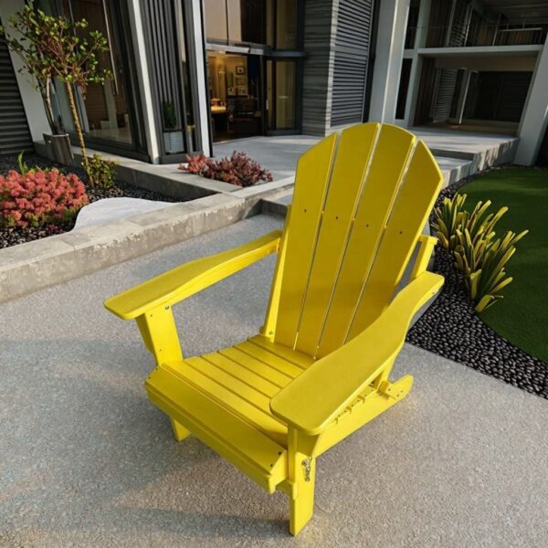 Modern HDPE Adirondack Chair for Outdoor Leisure Foldable Recliner Stylish Design for Beach Pool Balcony Villas Courtyards Park