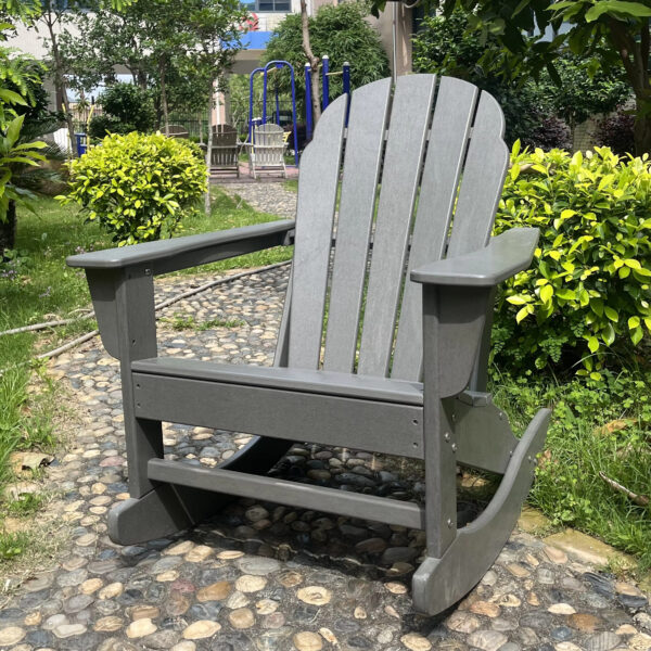 Comfortable Waterproof Adirondack Rocking Chair HDPE for Outdoor Patio HDPE Leisure Rocker Garden Table and Chairs Set