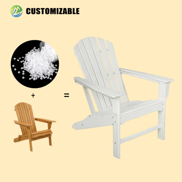 MEISEN HDPE Material Waterproof Durable Outdoor Furniture Folding Adirondack Chair Wood-like Texture Portable