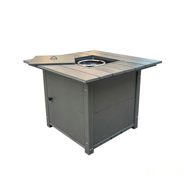 MEISEN HDPE Outdoor Fire Pit Table Cover Weatherproof Square Propane Gas Fire Table Patio Garden Backyard Durable Sustainable