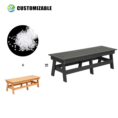 Sleek Modern HDPE Lightweight Durable Foldable Outdoor Table Bench UV-Resistant Pool Decks Coffee Shops Terraces Schools