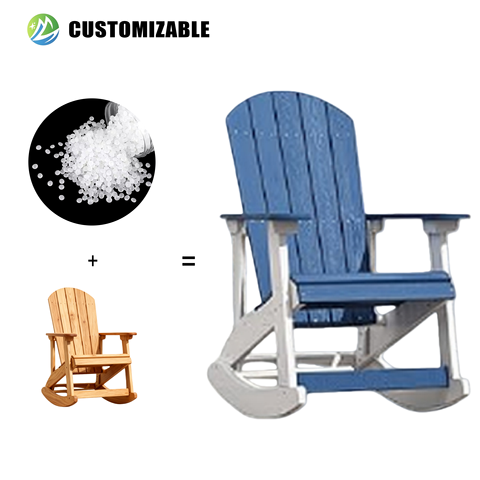 MEISEN Modern Outdoor Furniture Table Adirondack Resistant HDPE Durable White Blue Park Waterproof Quick-Dry Cushion for Hotel