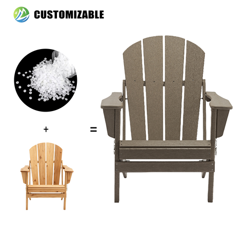 MEISEN M015-896 Modern HDPE Adirondack Chair-Durable & Sustainable Outdoor Foldable Recliner for Beach Villas Parks & Fishing