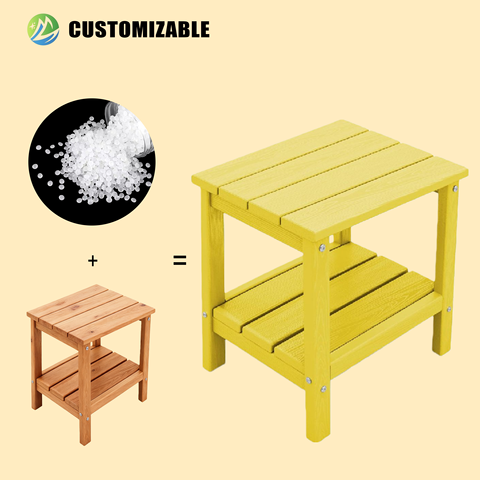Adirondack Style Double Side Table Modern Outdoor Furniture HDPE Material Waterproof Durable Portable Washable for Parks MEISEN