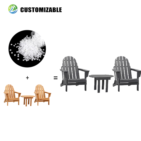 Modern Foldable Lightweight HDPE Outdoor Table Chair Set Compact Loungers-Waterproof UV-Resistant for Camping Beach School