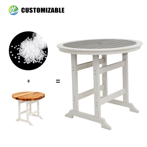 MEISEN Modern Outdoor Garden Furniture Durable HDPE Dining Table Set Anti-UV Waterproof Portable for Parks Hotels Courtyards