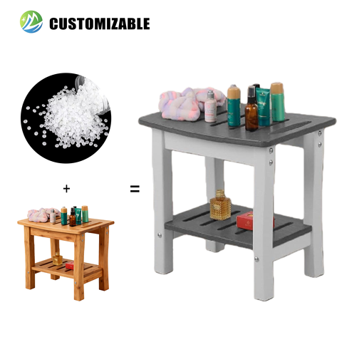HDPE Outdoor Table for Inside Shower Use Waterproof Non-Slip Design with Storage Shelf