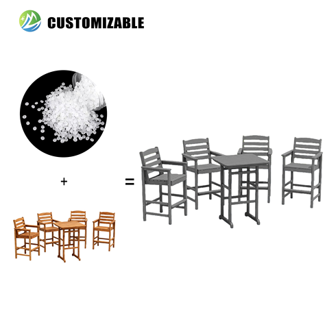 Color Matched HDPE Modern Lightweight Foldable Patio Furniture Bulk Commercial Grade for Resort Renovation