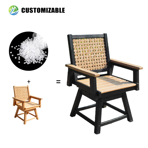 MEISEN M384-604A Minimalist Modern Outdoor Swivel Dining Chair Set Waterproof & Durable for Restaurants & Gardens