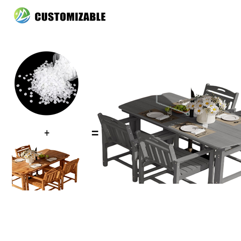HDPE Outdoor Furniture Set - Weatherproof UV Resistant Patio Dining/ Lounge Set
