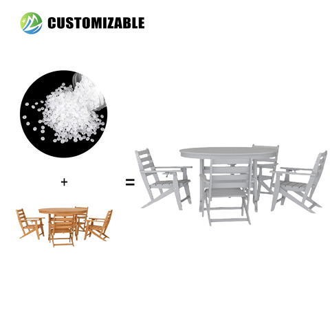 HDPE Outdoor Garden Furniture Set Weatherproof Dining Table & Chairs, UV Protection, Waterproof, Easy to Clean for Home
