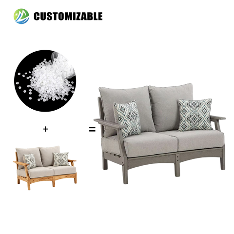 MEISEN M802-835 Outdoor HDPE Durable Sofa Patio Open-air Balcony Waterproof UV Resistant Hotel B&B Garden Lounge Chair Furniture