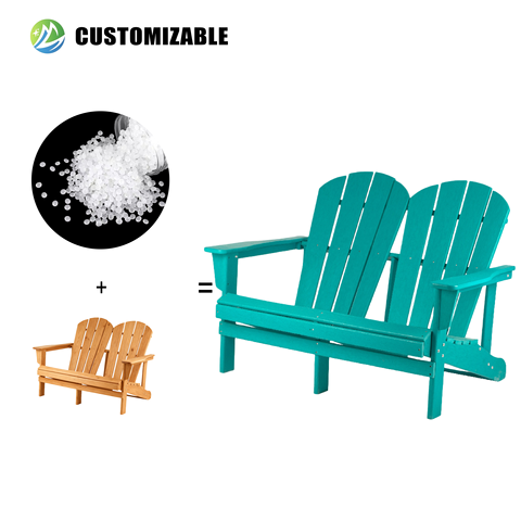 MEISEN Modern HDPE Double Adirondack Chair-Waterproof & Durable Outdoor Furniture for Beach Pool Balcony Courtyard & Park Sets