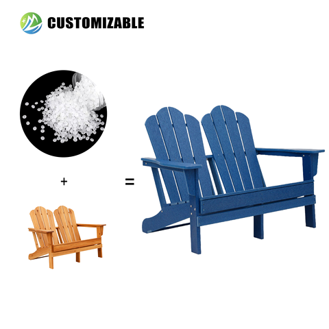 MEISEN HDPE Modern Outdoor Double Chairs-Durable & Waterproof for Beach Pool Balcony Villa Courtyard Use