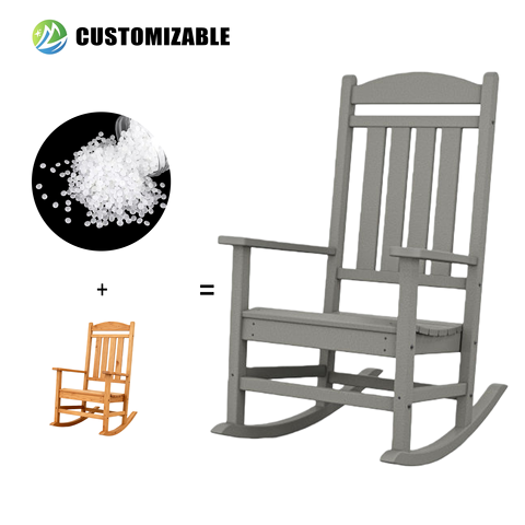 MEISEN Adirondack HDPE Modern Rocking Chair-Waterproof Durable Outdoor Furniture for Beach Garden Patio & Camping