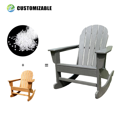 Comfortable MEISEN Modern Waterproof Adirondack Rocking Chair HDPE for Outdoor Patio Leisure Rocker Garden Table and Chairs Set