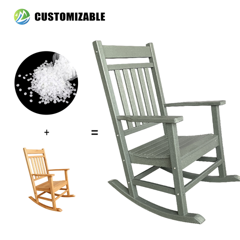 MEISEN Custom Adirondack Design Frog Rocking Chair Modern HDPE Plastic Waterproof Portable Outdoor Beach Leisure Indoor Bedroom