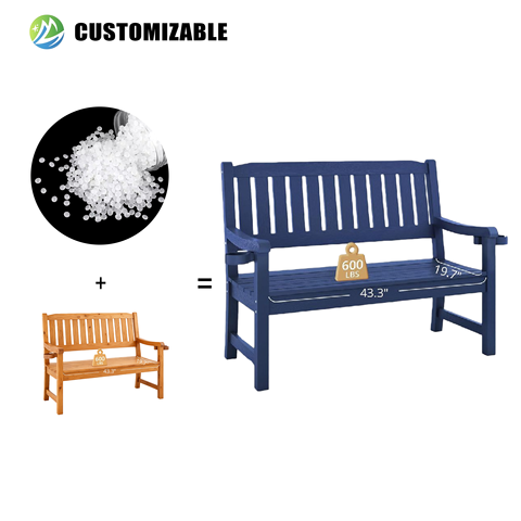 MEISEN Modern Teak Outdoor Garden Bench with Backrest-Durable & Waterproof for Terrace Patio & Garden