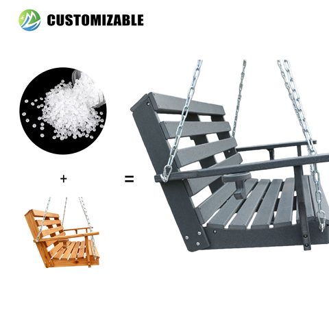 MEISEN Double Outdoor Patio Swing Sets with Durable HDPE Construction Modern Style Hanging Furniture for Balcony and Park Use