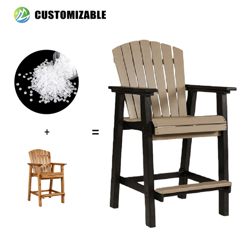 Premium MEISEN M211-130 Modern HDPE Waterproof UV-Resistant Weather Resistant Durable Adirondack Style Outdoor Chair for Parks