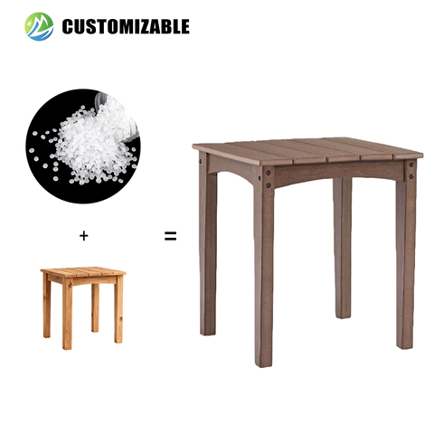 Modern HDPE Square UV-Resistant Waterproof Durable Coffee Table Small Indoor Outdoor Patio Backyard Pool Living Room Villa