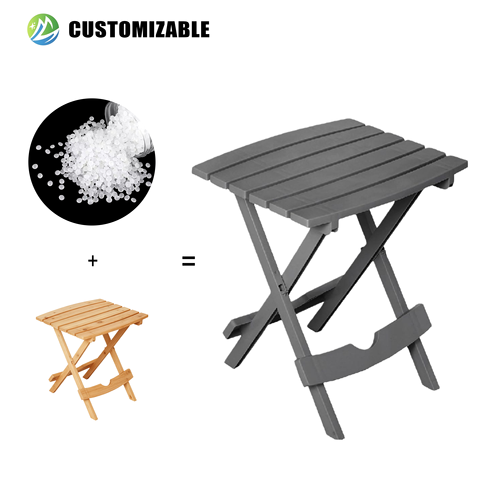 MEISEN Modern Outdoor Furniture Charcoal HDPE Side Table Foldable Design Panel Style Weather-resistant Durable for Villa