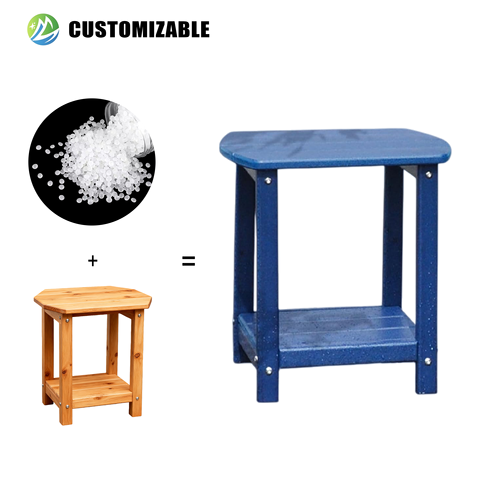 Adirondack Modern Square Outdoor Side Table 2-Tier Storage Patio HDPE End Tables for Backyard Pool Porch Garden