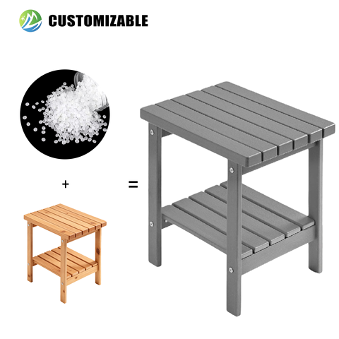 MEISEN Adirondack Modern Square Side Table HDPE Weather Resistant Indoor/Outdoor for Patio Backyard Easy Maintenance
