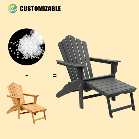 MEISEN Modern Design Outdoor Lounge Chairs Foldable HDPE Beach Chairs Leg Rests Sunbeds Waterproof Durable Furniture