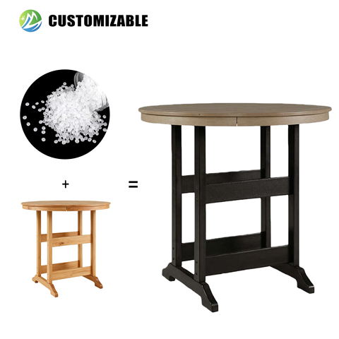 MEISEN Modern HDPE Durable Waterproof & Portable Patio Picnic Garden Camping Table Chair for Outdoor Use in Park & Courtyard