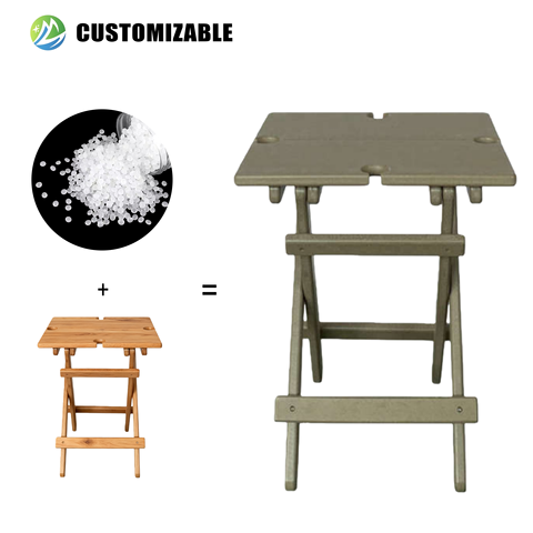 MEISEN OEM Lightweight Modern Outdoor HDPE Square Bar Table Chair Durable Waterproof Sunproof Patio Foldable Coffee Shop